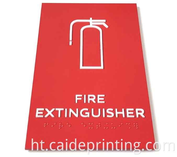 Fire Fighting Braille Sign